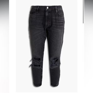 Frame Le Garçon Crop distressed black denim size 31